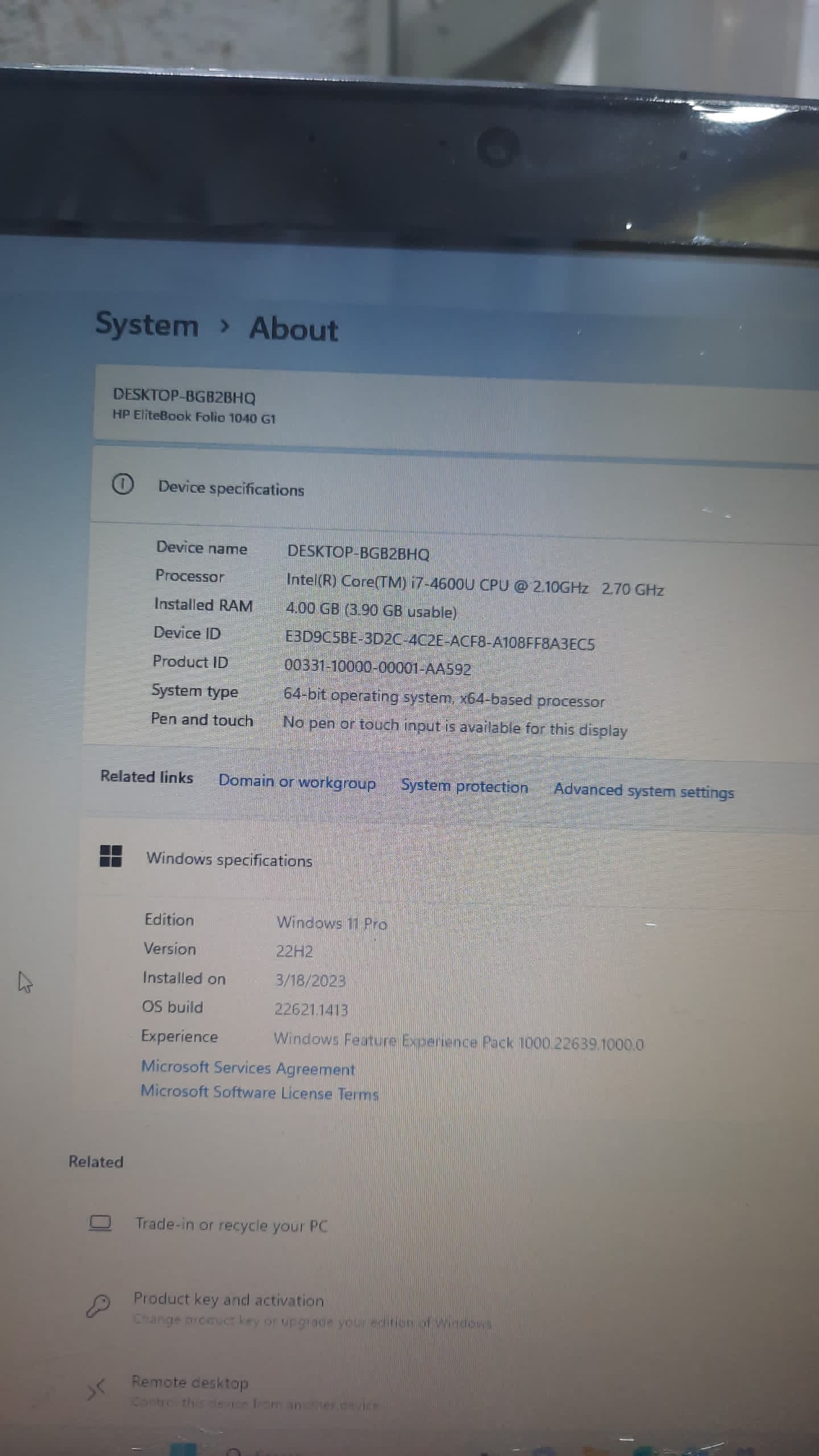 Hp Elitebook Folio 1040(G1) thumbnail 5